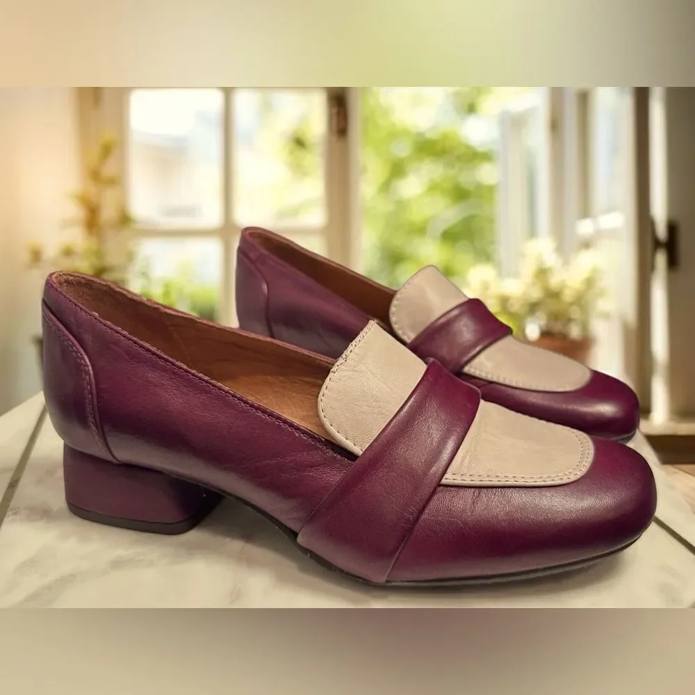 MIZ MOOZ  Bordeaux Leslee Leather Loafers Heel Womens EU 36